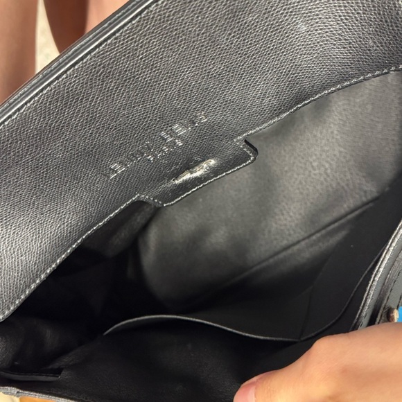 Lenny Bens Paris Black Leather Tote Made in Italy (loose screw-check last photo) - Picture 3 of 16